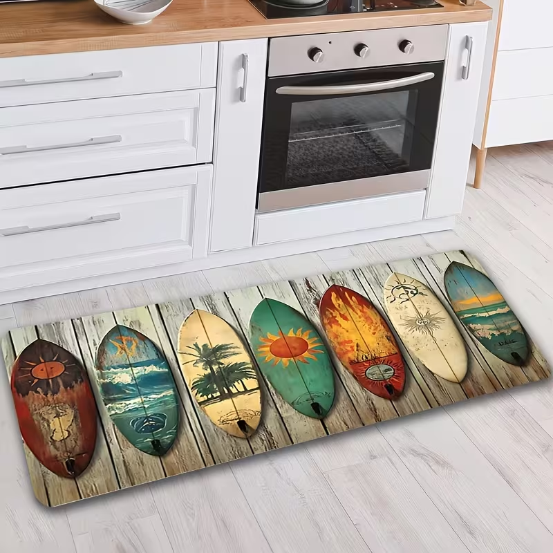 Hall Commercial Printing - Vintage Surfboard Wooden Plank Runner Rug