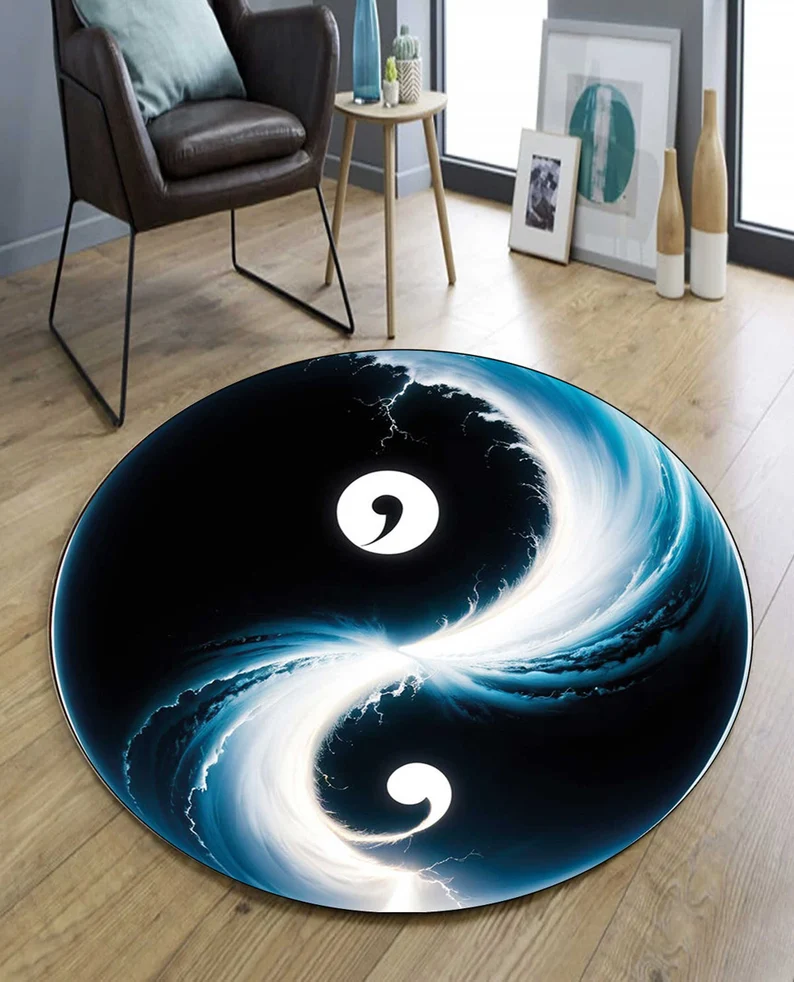 Yin Yang Symbol Round Rug Vivi - огляд і ціна Commercial Vinyl Printing Machine